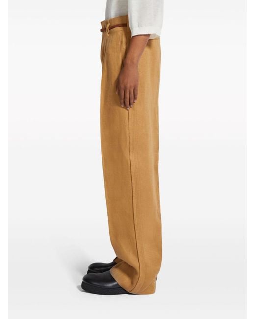 Pantalones rectos de talle alto Zegna de hombre de color Natural