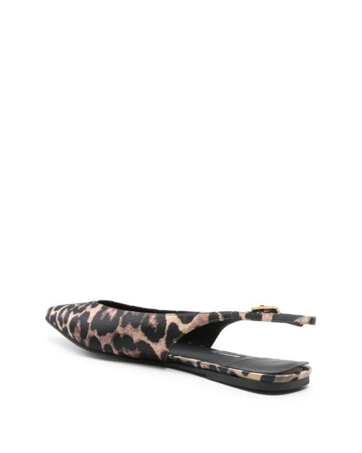 Le Silla White Leopard Ballet Flats