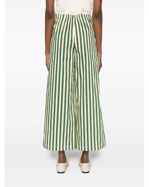 Simon Miller Green Striped Poplin Trousers