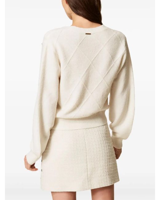 Twinset White Embroidered Sweater