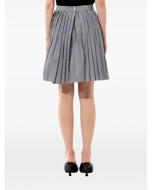 Balenciaga Blue Striped Pleated Skirt