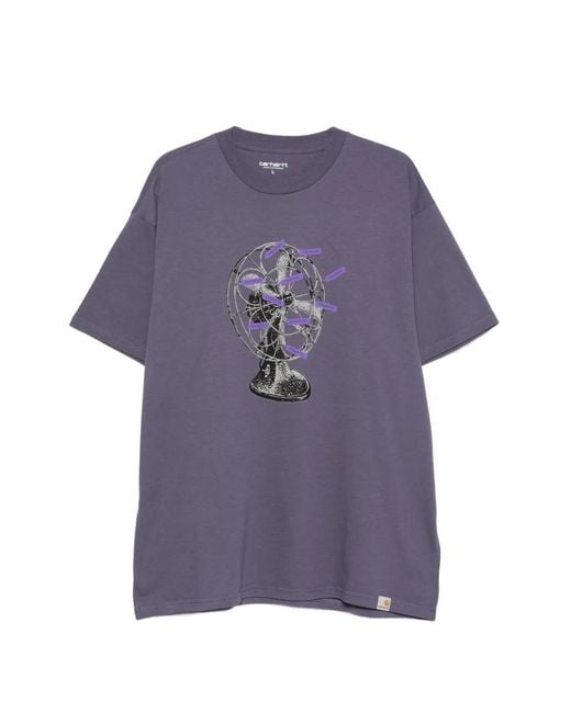 Carhartt Purple T-Shirt Fan À Patch Logo for men