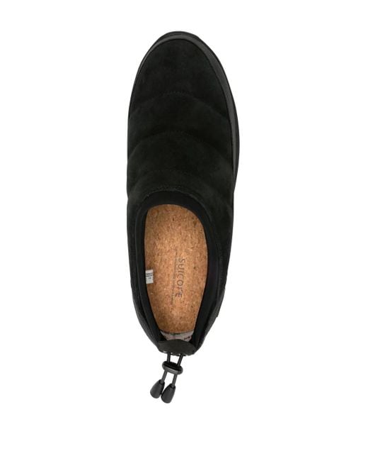 Suicoke Black Pepper-Sev Suede Slippers