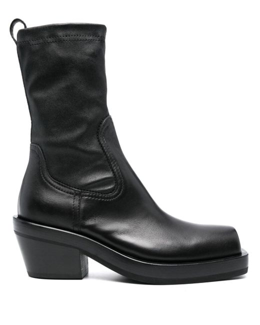 Agl Attilio Giusti Leombruni Black Square-toe Leather Calf-length Boots