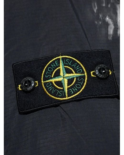 Stone Island Blue Hooded Patch-Pocket Jacket for men
