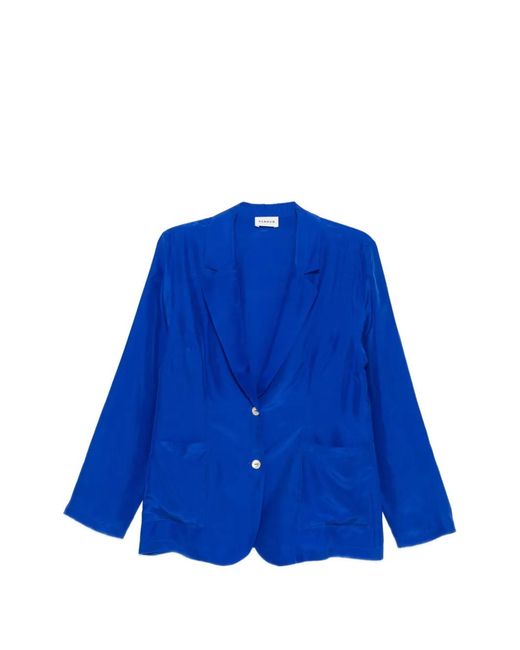 P.A.R.O.S.H. Blue Saxon Button Patch-Pocket Blazer