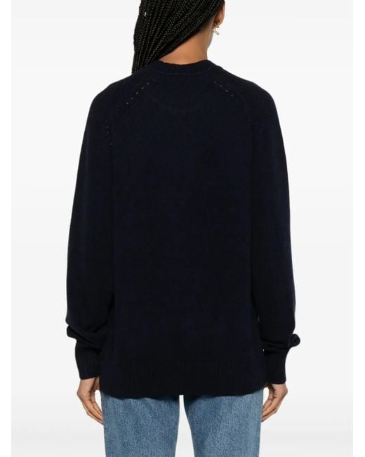 Chloé Blue Marcie-plaque Cashmere Sweater - Women's - Wool/cashmere
