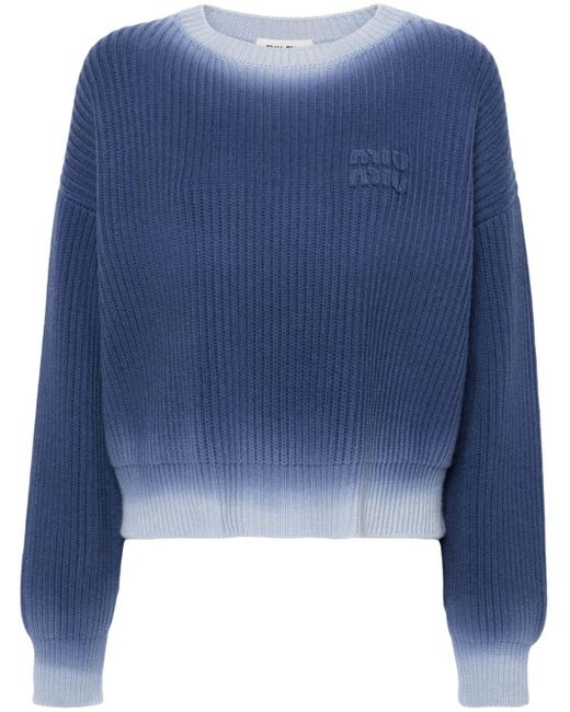 Miu Miu Blue Pullover mit Ombre-Effekt