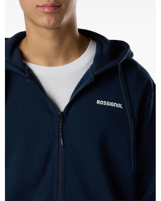 Rossignol Blue Logo-Print Zip-Up Hoodie for men