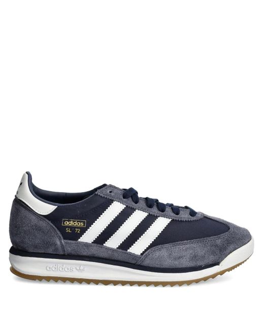 Adidas Blue Three-Stripe Suede Trainers
