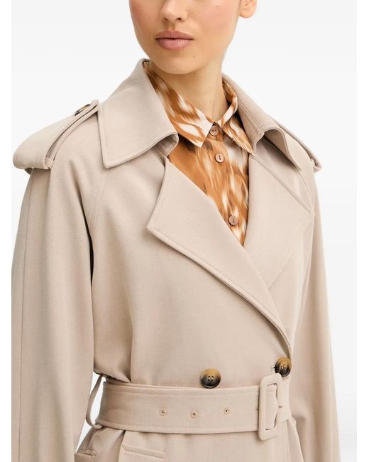 Fracomina Natural Doppelreihiger Trenchcoat Mit Gürtel
