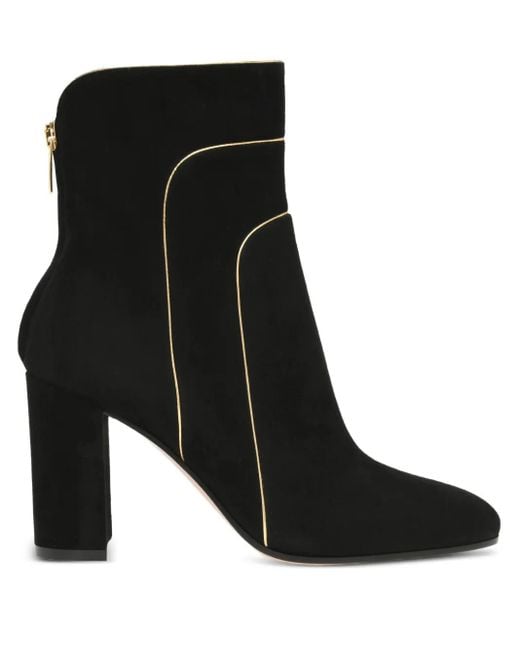 Gianvito Rossi Black Trim Suede Boots