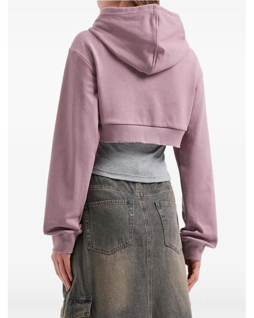 Mini Cream Purple Logo-Patch Top