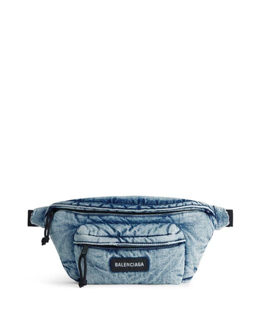 Balenciaga Explorer Denim Belt Bag in Blue for Men | Lyst