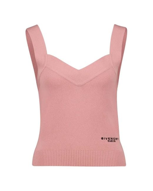 Givenchy Pink V-Neck Sleeveless Top