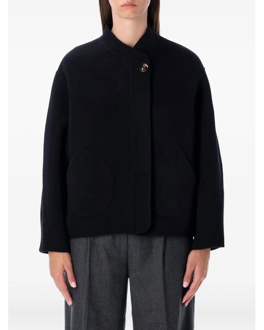 Soeur Black Windsor Patch-Pocket Coat