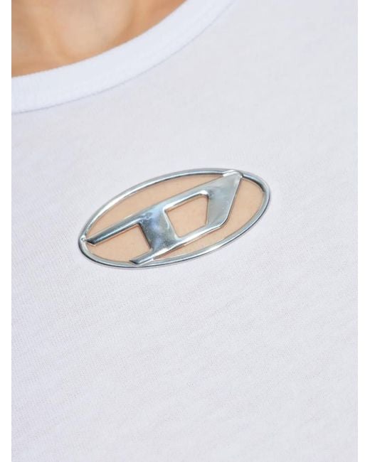 DIESEL White T-Uncutie Long-Sleeve Logo T-Shirt