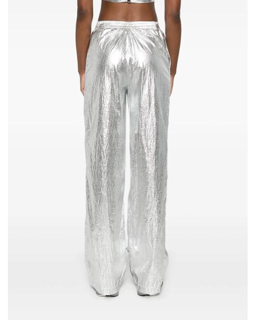 MEDEA White Metallic-Effect Trousers