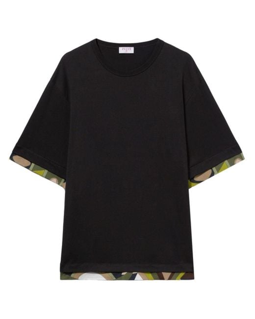 Emilio Pucci Black Iride-print Cotton T-shirt for men