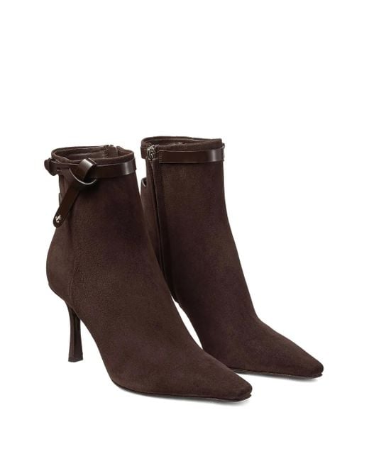 Jimmy Choo Brown 85Mm Camie Suede Ankle Boots