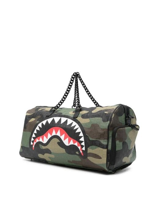 Sprayground Black Camouflage-Pattern Duffle Bag