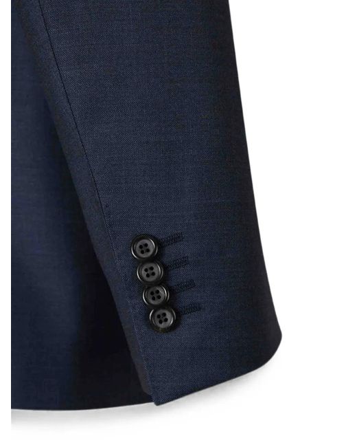Canali Blue Single-Breasted Notched-Lapels Suit for men