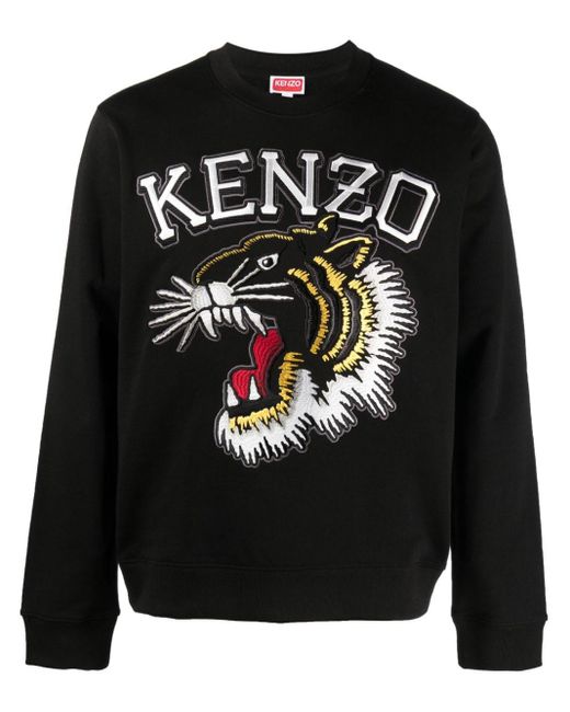 KENZO Tiger Varsity Sweatshirt Black In Cotton for men