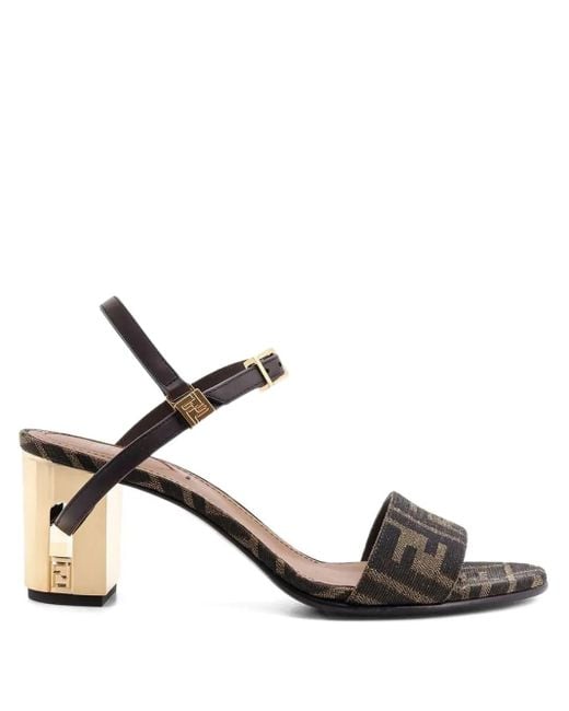 Fendi Black 65Mm Delfina Sandals