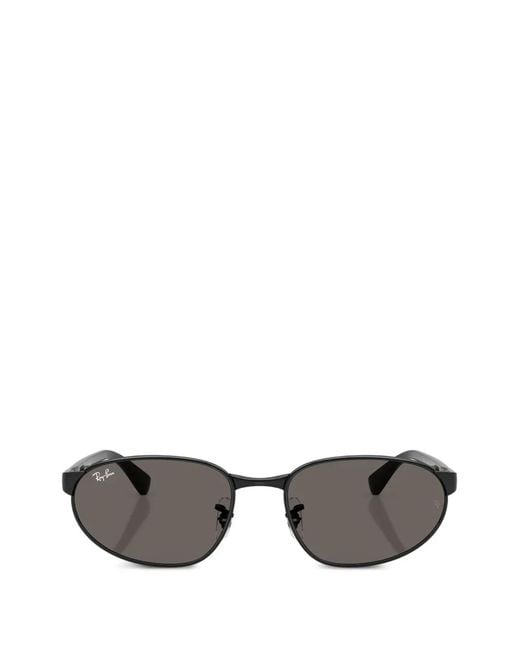 Ray-Ban Gray Oval-Frame Sunglasses