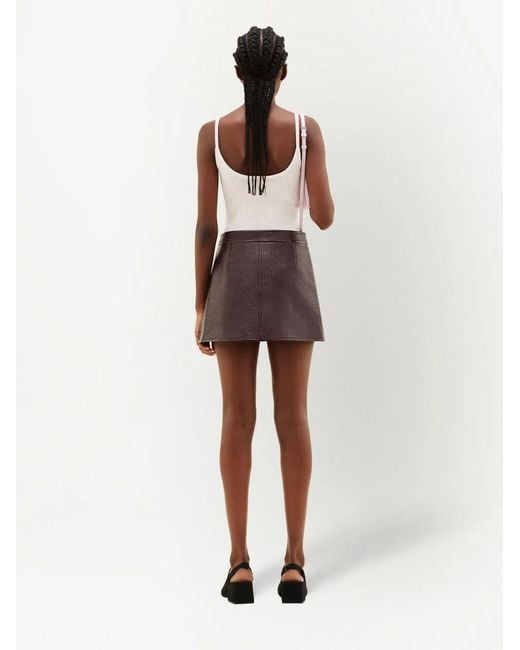 Courreges Brown Iconique Vinyl Skirt