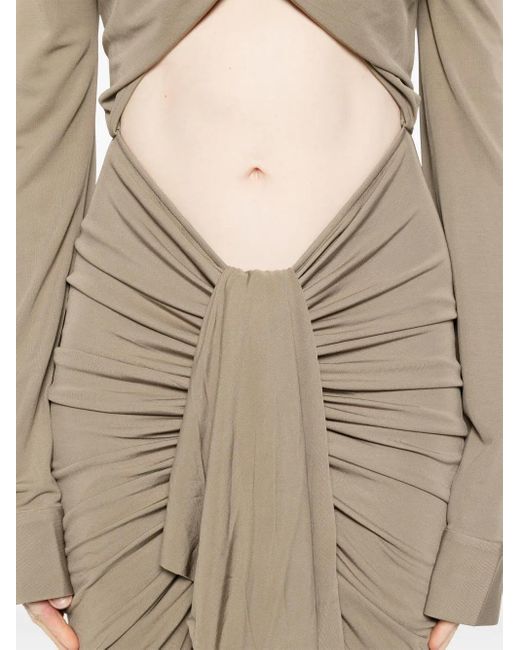 Christopher Esber Natural Bateau Draped Maxi Dress