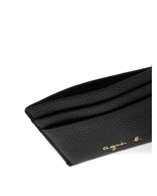 Agnes B. Black Leather Cardholder