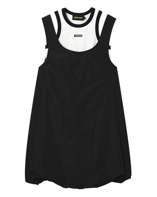 Mini Cream レイヤード ミニドレス Black