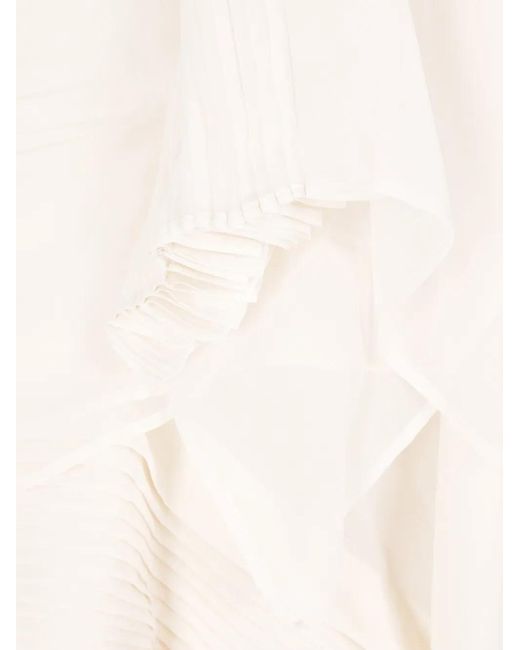 Yohji Yamamoto White Pleated Draped Dress