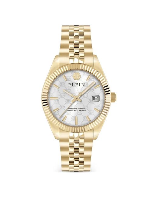 Philipp Plein Metallic Superlative 34Mm Date Watch