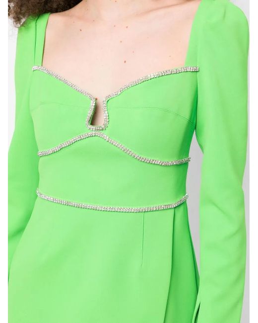 Self-Portrait Green Minikleid Mit Strass