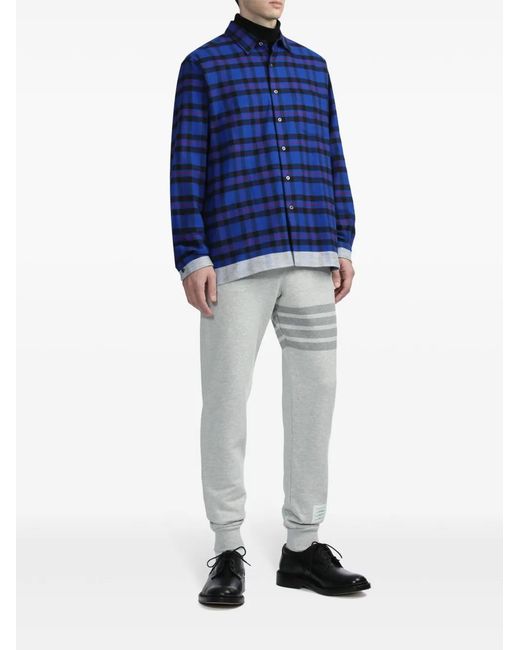Thom Browne Gray 4 Bar Stripe Cotton Track Pants for men