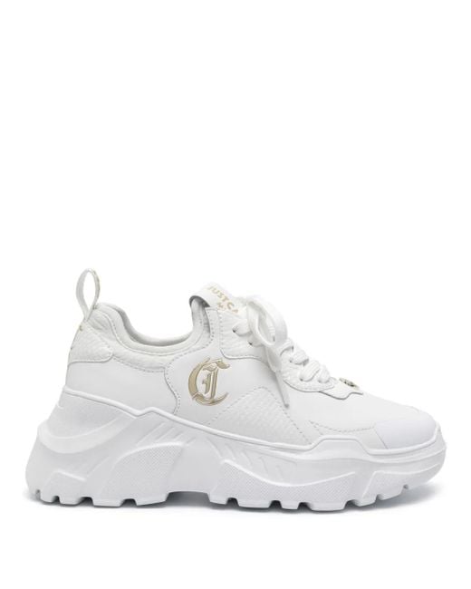 Just Cavalli White Logo-Plaque Chunky Sneakers