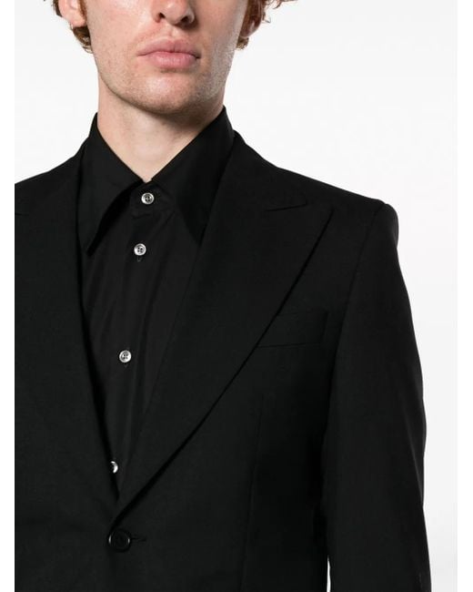 sunflower Black Single-Breasted Wool Blazer for men