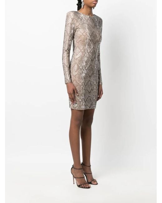Philipp Plein Multicolor Python-Print Crystal Mini Dress