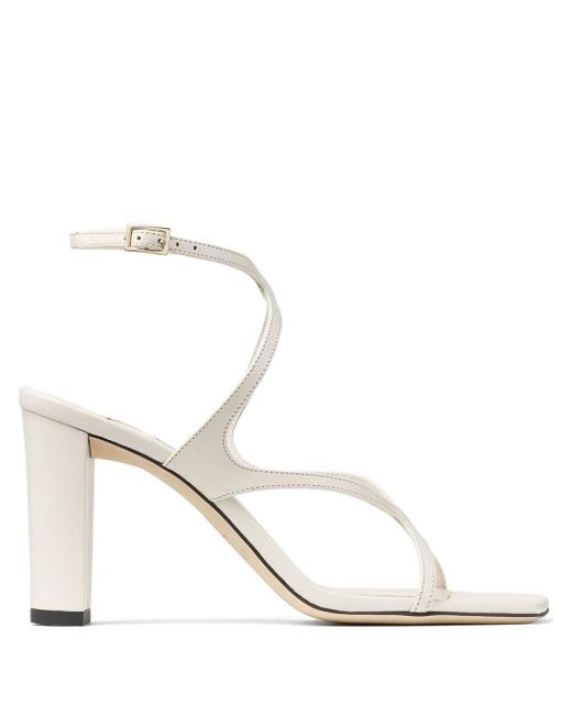 Jimmy Choo White Azie 85mm Leather Sandals