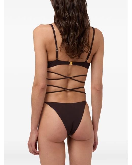 Moschino Brown Triangle Bikini Top