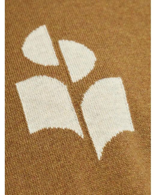 Isabel Marant Natural Marisans Logo-Detail Round-Neck Sweater