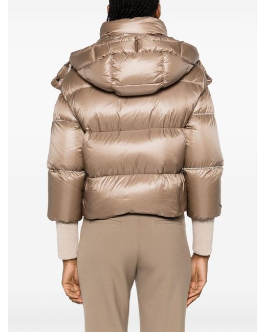Peserico Cropped Padded Down Jacket in Natural | Lyst
