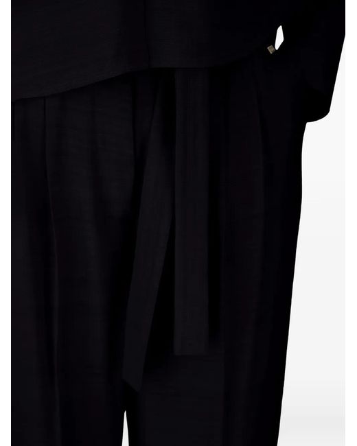 Herno Black Textured-Finish Trousers