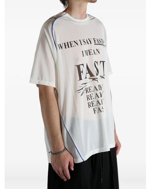 PUMA Gray Nine To Five Graphic-Print Panelled T-Shirt