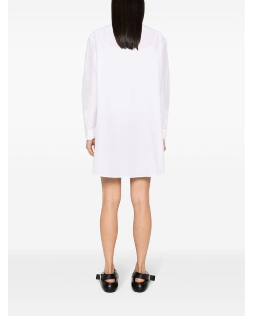 Robe-chemise en popeline à design superposé Loewe en coloris White