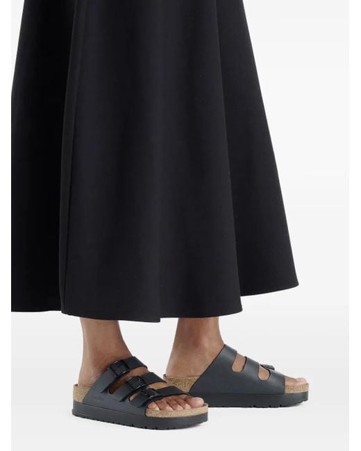 Birkenstock Black Florida Triple-Strap Platform Sandals