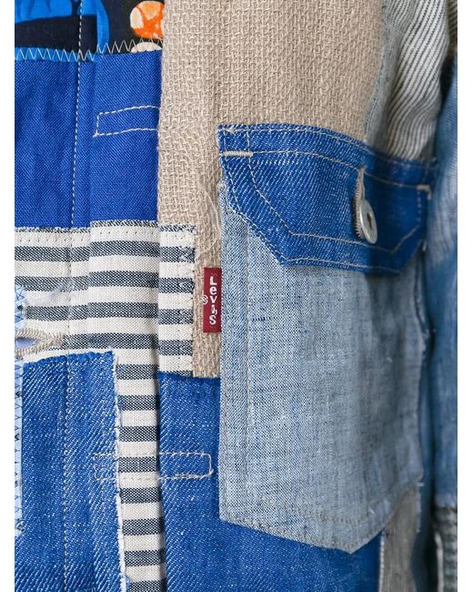 Junya Watanabe Blue Patchwork Denim Jacket for men