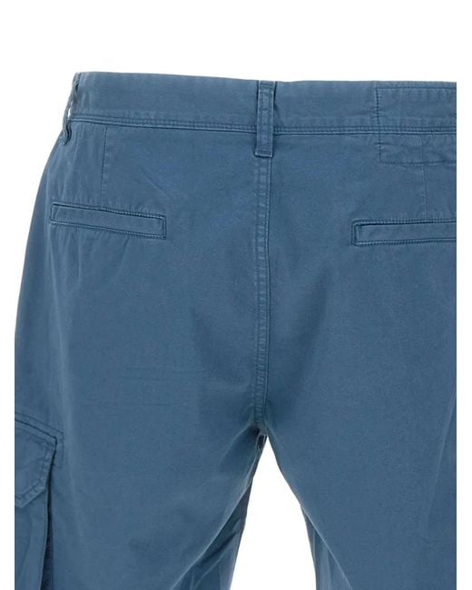 Sun 68 Blue Cargo-Pocket Shorts for men